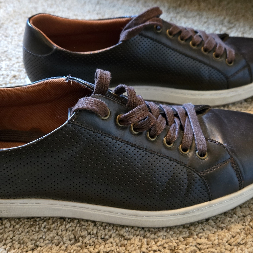Perry Ellis Dark Brown Perforated Sneakers
